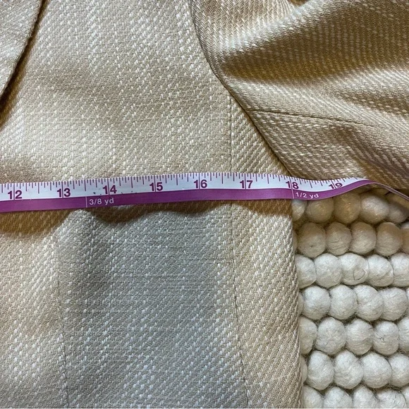 ๐ Ann Taylor Bone Natural Cream Textured Weave Work Blazer Size 8p Petite NWOT - Picture 10 of 11